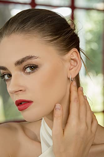 Sterling Silver Hoop Earrings, Twisted Round Design, High Polish Finish With Click-Top Closure, Tarnish And Nickel Free, 15Mm Diameter #TOP2