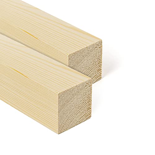TWE - Tucci Wood Essence Twe - Listones de madera maciza de abeto 50 x 50 x 2 metros diferentes tamaños cepillados en cuatro lados con chaflán en aristas, fabricado en Italia, paquete de 2 unidades