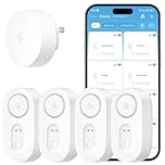 GoveeLife Upgraded Smart Water Leak Detector 1s with 1804ft Ultra-Long Range, WiFi Water Sensor with SMS/Email/APP Push and Sound Alarm, 5-Year Battery Life, Suit for Home, Basement, Kitchen, 4 Pack
