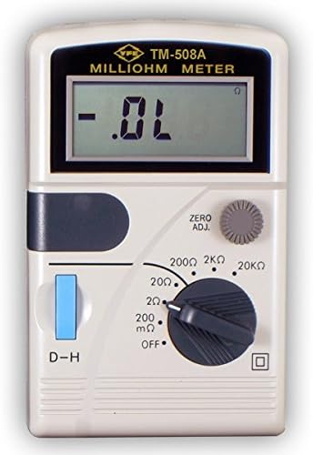 MeterTo Milliohm Meter, amplio rango de medición de 1 millón a 20 K Ohm en seis pasos intercambiables