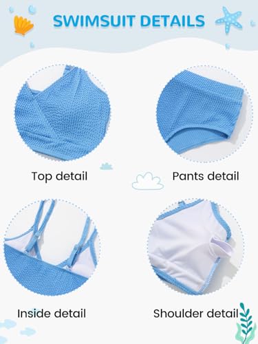 Image of Girl's 2 Piece Swimsuit Solid Spaghetti Strap Bikini Sets Beach Bathing Suit Swimwear for Teen Girls