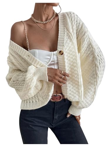 OYOANGLE Women's Cardigan Sweaters Cable Knit...