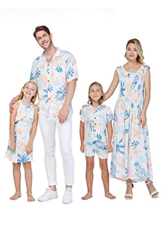 Matchable Family Hawaiian Luau Men Women Girl Boy Clothes in Sandy Beach