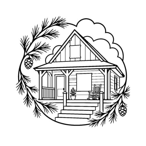 Rustic Pine Cabin Porch Metal Wall Art