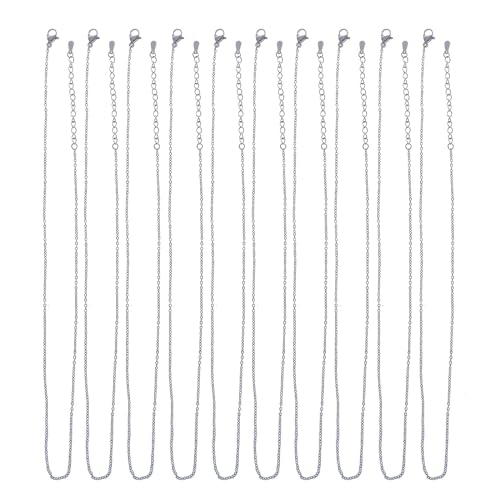Accesorios para hacer joyas, 10 collares de cadena plana de acero inoxidable, accesorio de joyería