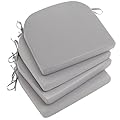 Qirroboni Outdoor Chair Cushion Set of 4, Waterproof Round Corner Seat Cushions for Patio Furniture, Fade Resistant Garden Couch Pads, 17" x 16" x 2", Indoor Dining Chair Pad Set, Grey