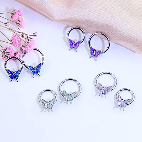 Jewseen Hinged Segment Ring 16G Septum Clicker Daith Earring Helix Tragus Earrings Cartilage Hoop Body Piercing Jewelry #TOP2
