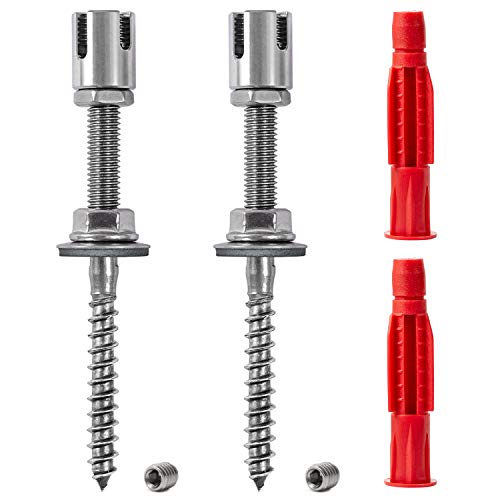 GARDELI® Rankhilfe aus Edelstahl für Kletterpflanzen, Profi-Wandhalter für 3mm Stahlseil, 2 Stück im Set mit Allzweckdübeln