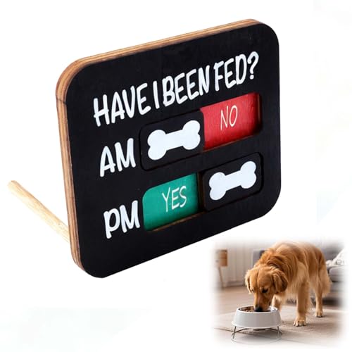 Dog Fed Sign Flip AM/PM Magnet Pet Feeding Reminder Chart