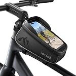 Lamicall Bike Frame Bag Waterproof - [1.6L Large Capacity] Bike Phone Bag, Bike Phone Holder Mount, Bicycle Front Bag, Cycling Pouch with Rain Cover, Bike Accessories for Phones Under 7"