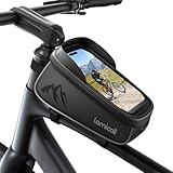 Lamicall Fahrradtasche Rahmen, Rahmentasche Fahrrad - [1,6L Großes Fassungsvermögen] wasserdichte Oberrohrtasche Fahrrad Handytasche mit HD TPU-Folie, Handy Fahrradrahmen Tasche für 4,7-7" Smartphone