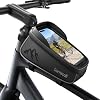 Lamicall Bike Frame Bag Waterproof – [1.6L Large Capacity] Bike Phone Bag | Bike Phone Holder Mount, Bicycle Front Bag, Cycling Pouch with Rain Cover, Bike Accessories for Phones Under 7″