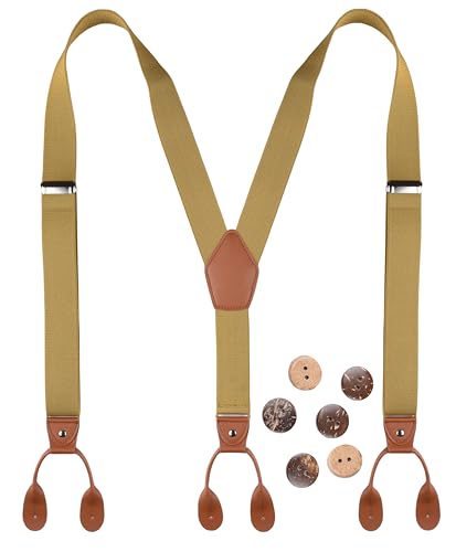 Image of Suspenders for Men Button End Adjustable Y-Back Elastic 47 Inches