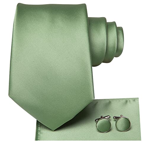 Image of Hi-Tie Men Ties Sets Silk Stripe Paisley Necktie Pocket Square Cufflinks for Business Wedding