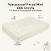 2-Pack Waterproof Pack and Play Sheets, Mini Crib Sheets Fitted for Boy, Girl - 38 x 26 Viscose from Bamboo Pack N Play Mattress Sheets for Graco, Toddler Playard Baby Crib Sheets Neutral (Foxtrot)