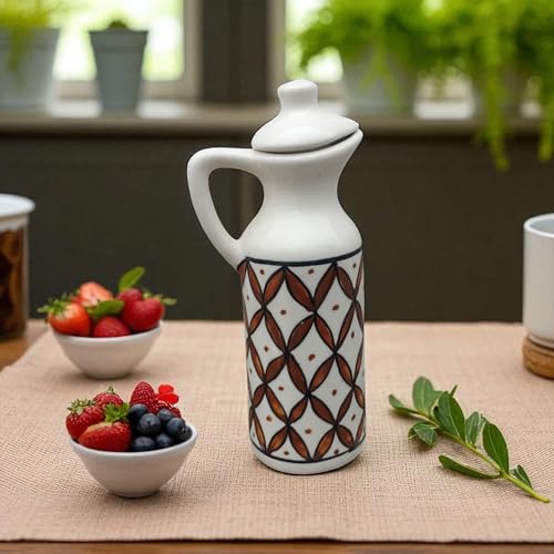 Image of MALAIKAH Ceramic Oil Dispenser Print Pack of 4 for Kitchen, Dining, Gifting, Home & Kitchen Decor