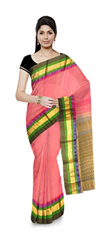 M SIVA NAGESWARA RAO HANDLOOMS Chirala Silk Saree for Women (Pink)