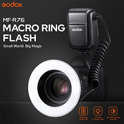 Godox MFR76 Macro Ring Flash, DualFlash Tubes, Power Adjustment 1/128