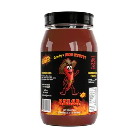 Gordy's Hot Stuff! Mild Salsa - Handcrafted in Texas with Fresh Tomatoes and Jalapeño Peppers - 16oz Cover