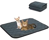 heatcozy 洗えるペットシーツ おしっこパッド 繰り返し使える ペットマット 介護シーツ 小型～大型犬 猫 小動物用 四重構造 漏れ防止 滑り止め 洗濯機で丸洗い 四季通用 (ダークグレー, 90x60CM 2枚セット)