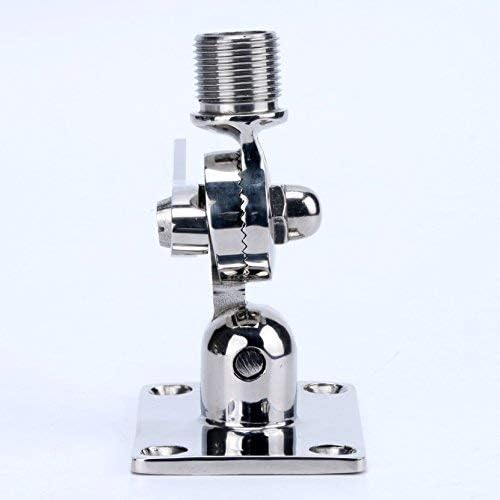 Amarine Made Marine VHF Antenna Adjustable Base Mount for Boats -Stainless Steel