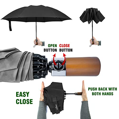 Image of Automatic Open Close Compact Travel Umbrella with Wind Vent Umbrella big size Lightweight Windproof Folding for men Women
