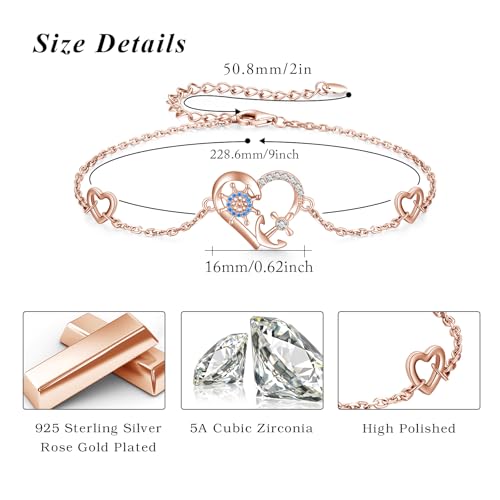 Image of MEDWISE Multicolor Anchor Ankle Bracelets 925 Sterling Silver Anchor Jewelry Adjustable Anklet Summer Beach Jewelry for Daughter Women Wife Mom Christmas Gifts 2025