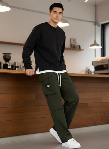 Image of Lymio Cargo for Men || Cotton Cargo Pant || Drawstring Waist Pant (Also Available in Plus Sizes) (149-152)