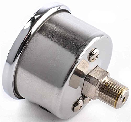 Jegs Fuel Pressure Gauge | 1.5” Diameter | Liquid Filled | 0-15 Psi | Carbon Fiber-Look Dial | 1/8 “ Npt Male Fitting | After Dark Series Black Case & Bezel #TOP2