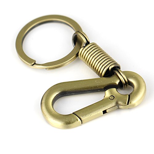 Image of maycom Retro Style Simple Strong Carabiner Shape Keychain Key Chain Ring Keyring Keyfob Key Holder (Bronze)