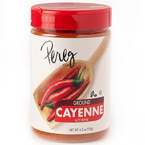 Pereg Cayenne Pepper Powder (4.25 Oz) - Spicy Red Chilli Seasoning - Ground Hot Chilli Flakes - Non-Gmo, Gluten Free, All Natural, Non-Irradiated #TOP16