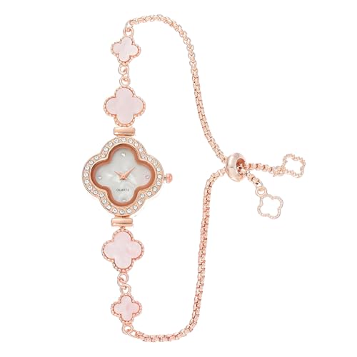 Image of Fancyku Wrist Watches for Women Luxury Unique Rose Gold Diamond Bracelet Watch Fashion Dress Quartz Watches for Women Gift