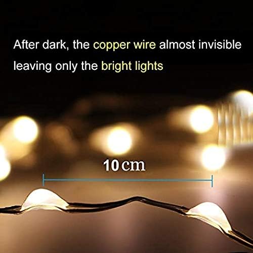 Annefly Battery Fairy Lights, 5M 50 LEDs Battery Powered Silver Wire String Lights Indoor Outdoor Fairy Lights for Bedroom Jars Camping Wedding Party Festival Tree Decorations - Warm White (5m 1pack)