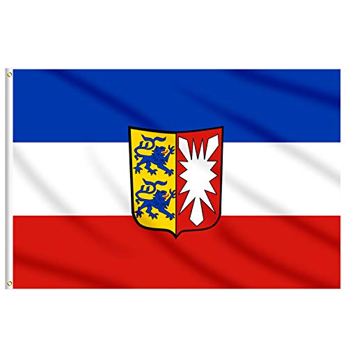 Lixure Schleswig-Holstein Flagge/Fahne 5x8FT (150x240cm) Polyester-Vivid Color und doppelt genähten Nationalflaggen 100% Polyester Banner mit Messingösen MEHRWEG Cover