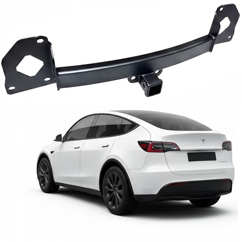 Rear Trailer Hitch for Tesla Model Y 2019-2025 - Heavy Duty Class 3 Hitches Towing Bar with 2 Inch Reciever - 8 000lbs Max GTW Anti-Rust Bolt-On Simple Installation No Cutting No Drilling Black
