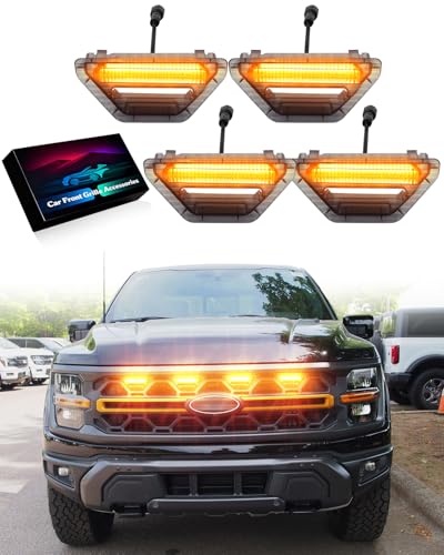 Front Grille Lights for Ford F150 Tremor Upgrades 2026 2025 2024 Amber