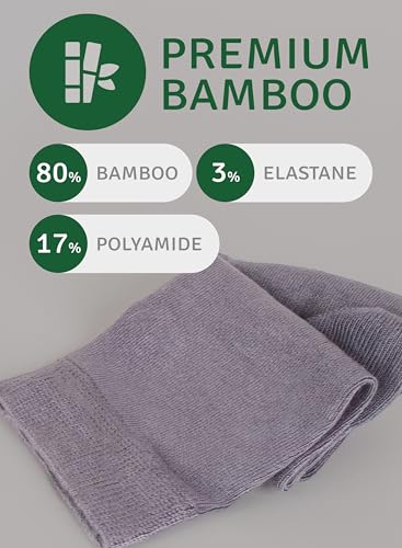 Image of Women's Bamboo Dress Socks, Crew for Business Trouser Casual, Soft, Thin & Seamless, Size 6-9 /9-12 (3, 4 or 5 Pairs)