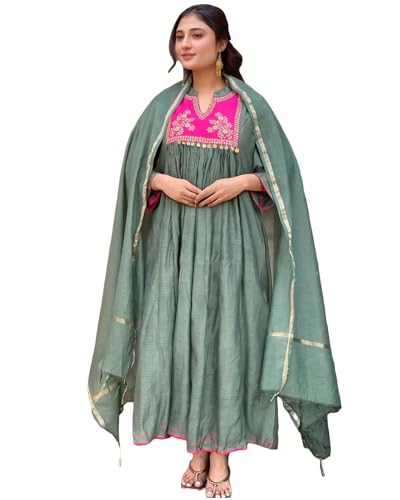 Kurta Anarkali Pista pour Mariage et Cérémonie Ensemble Brodée 3 Pièces Tailled 4XL