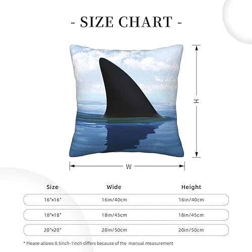 Housse de coussin velours côtelé requin 50x50 cm pour décoration de salon - 5