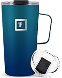 IRON °FLASK Grip Novelty Coffee Mug - Leak Proof, Vacuum Insulated Stainless Steel Bottle, Double Walled, Thermo Travel, Hot Cold, Water Metal Canteen - Dark Night, 16 Oz - Classic Bottom
