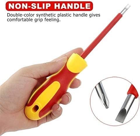 Set di cacciaviti di precisione isolati VDE 8 in 1, Punte magnetiche a Croce, Dadi, Utensili Multifunzione, Kit di Utensili manuali di Riparazione