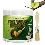 Tree Wound Sealer, 500g Tree Wound Dressing Grafting Wax with Brush, Rapid Protective Film Forming Pruning Sealant for Bonsai, Fruit Trees, Plant Repair, Grafting Paste Tree Paint Protection(17oz)