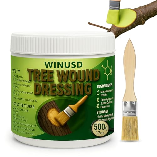 Tree Wound Sealer, 500g Tree Wound Dressing Grafting Wax with Brush, Rapid Protective Film Forming...
