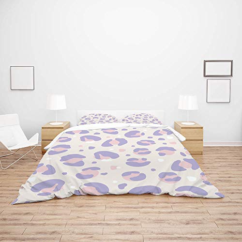 Parure de lit léopard violet ultra douce en polyester double CHEHONG