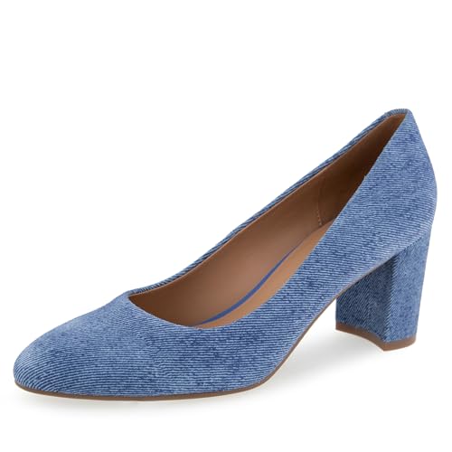 Aerosoles Women's Ebel Pump, Blue Jean Denim Suede, 8.5M