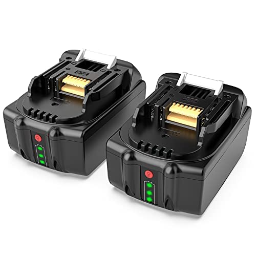 18V 5.5Ah Batterie Makita Remplacement Batterie pour Makita outil BL1830 LXT-400 BL1840 Avec voyant lumineux BL1860 BL1890 BL1815 BL1825 BL1835 BL1845 Perceuses sans fil Batteries (2 pièces) Cover