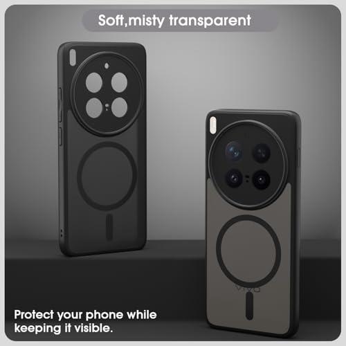 Image of Amazon Basics Back Cover for Vivo X300 Pro 5G Compatible with Mag-Safe Smoke Back | Shockproof Design | Hard Transparent Back Case (Black Smoke Mag-Safe)