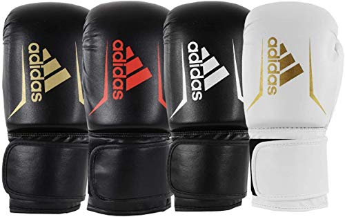 adidas Guantes de Boxeo Unisex Juvenil Speed 50, Color Negro y Blanco, 16 oz