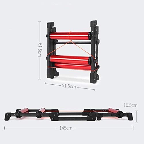 Smsom Bike Trainer Stand, Portable Bike Rollers, Adjustable Bike Trainer Stand, Foldable Indoor Cycling Bicycle Roller For Mtb Road Bike Exercise (Red) #TOP6