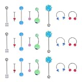 Angoily de Piercings Lengua y Cuerpo Fabricados en Plástico y Silicona 110 Piezas Diseño Elegante y Cómodo Varios estilos para Fiestas y Varios estilos